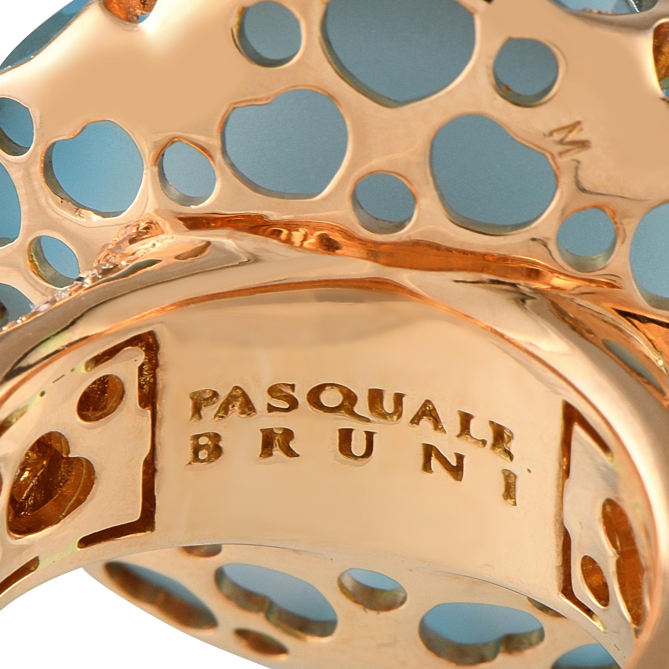 Pasquale Bruni 18K Rose Gold 1.28ct Diamond and Topaz Ring In New Condition For Sale In Southampton, PA