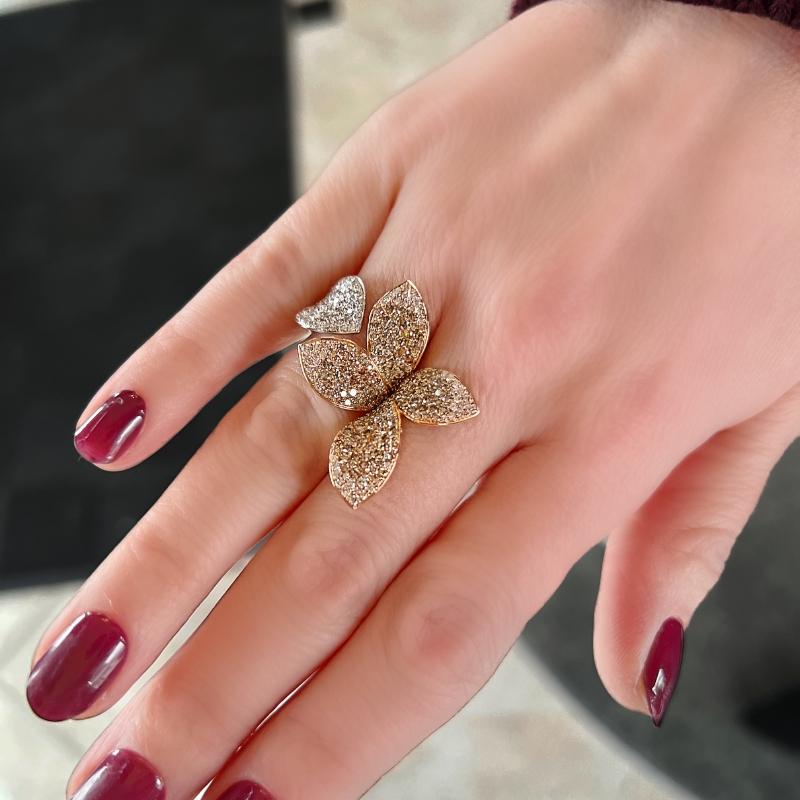 Pasquale Bruni 18K White and Rose Gold Diamond Pave (2.86CT) Giardi Segriti Ring For Sale 2