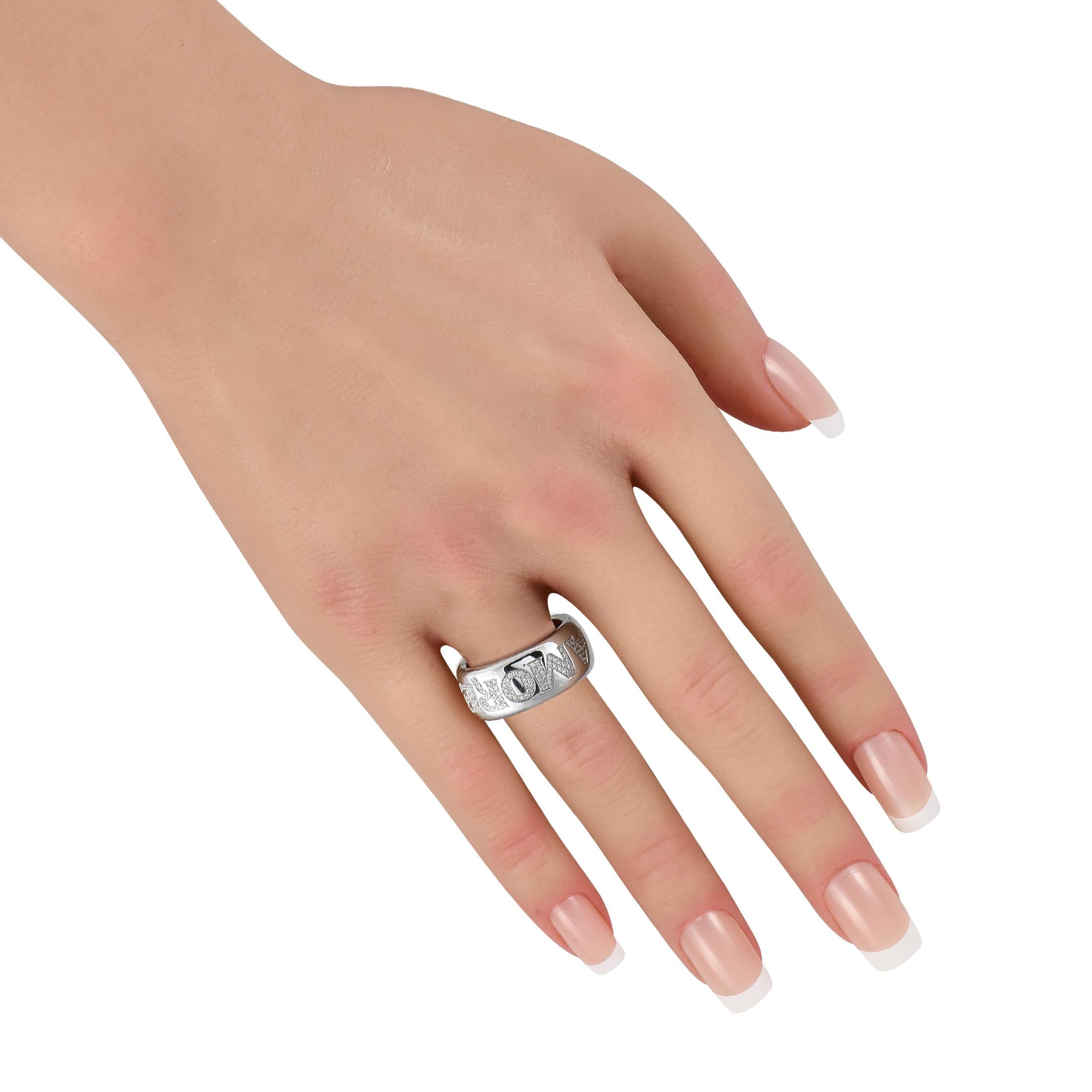 Round Cut Pasquale Bruni 18K White Gold 0.33ct Diamond Band Ring For Sale