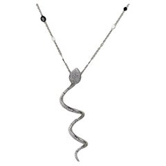 Pasquale Bruni 18K White Gold 0.98ctw Diamond Snake Necklace