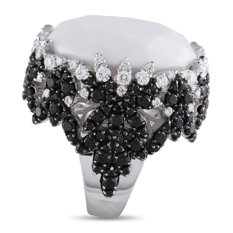 Pasquale Bruni 18K White Gold 5.01ct Diamond and Agate Ring
