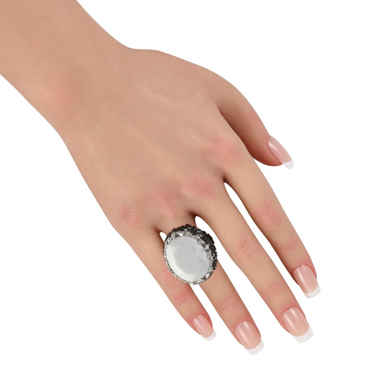 Pasquale Bruni 18K White Gold 5.01ct Diamond and Agate Ring photo 3