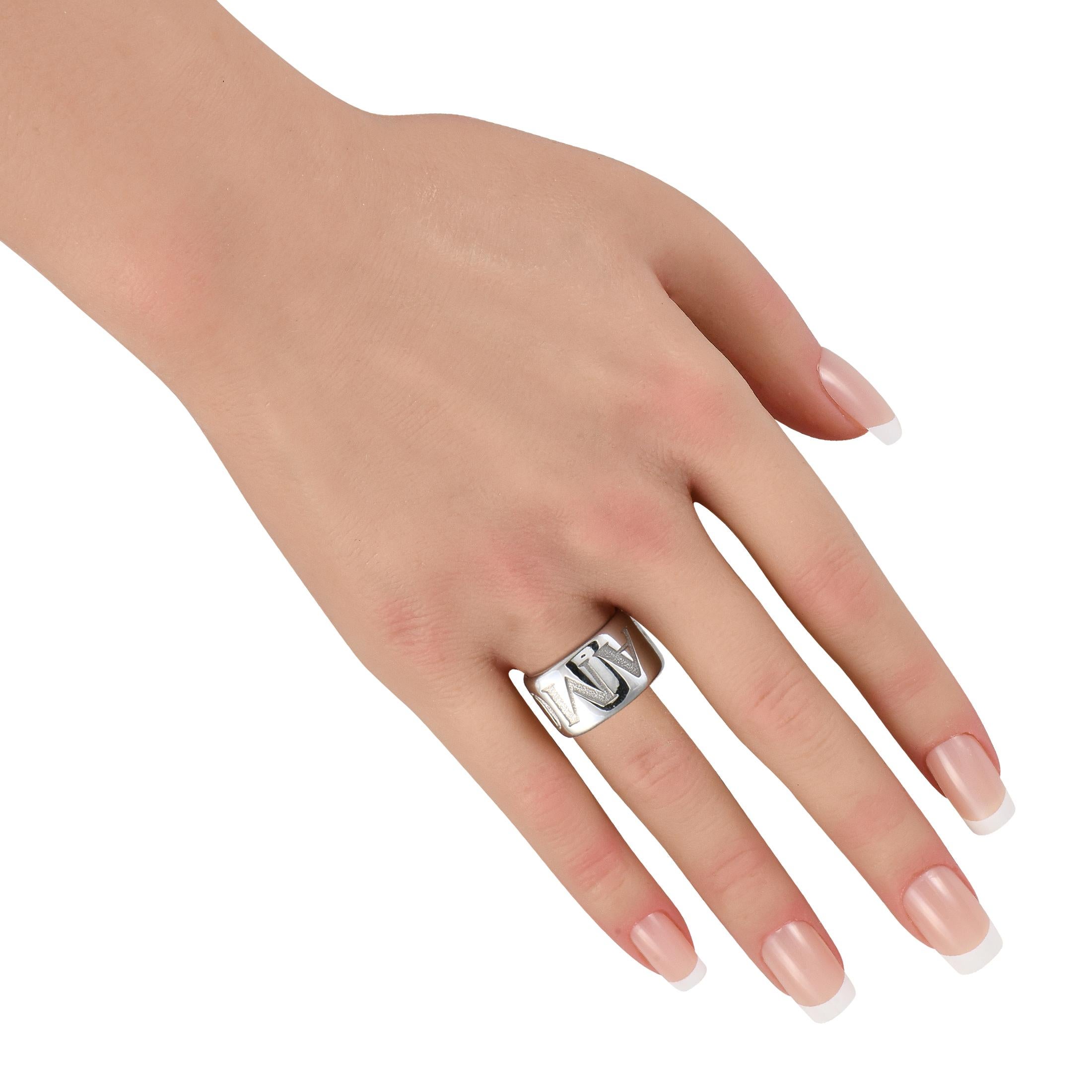 Pasquale Bruni 18K White Gold Amore Band Ring In New Condition For Sale In Southampton, PA