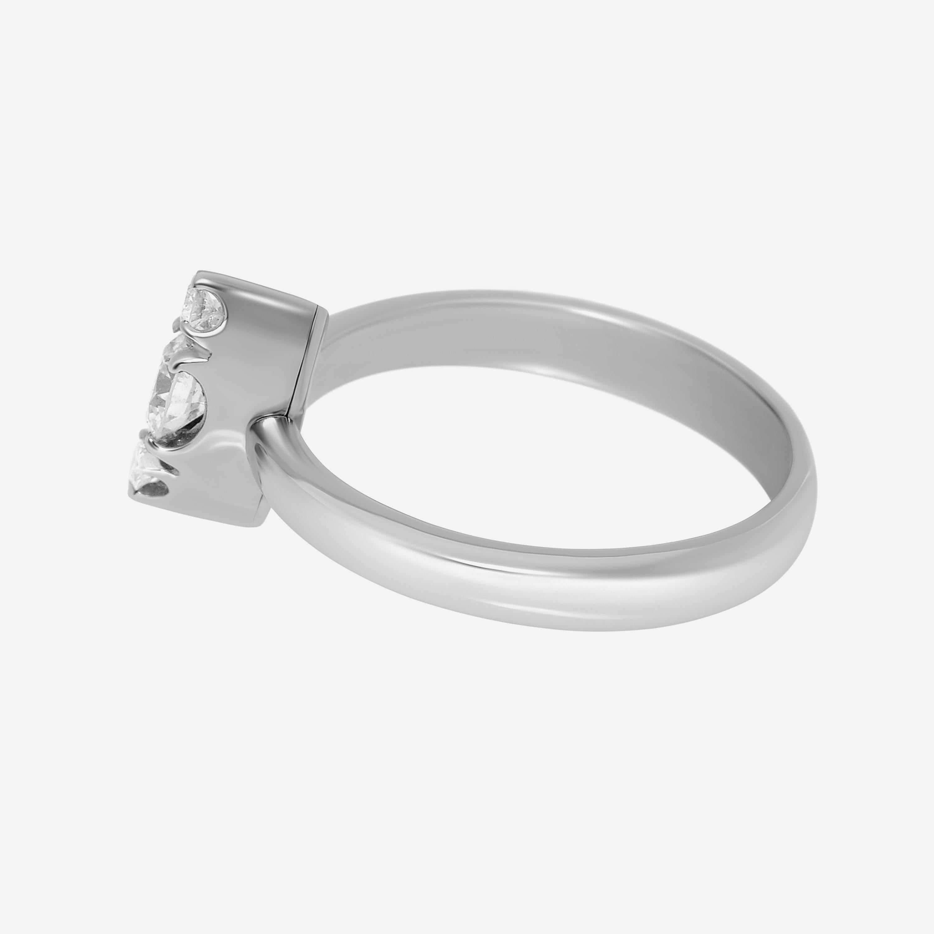 Contemporary Pasquale Bruni 18K White Gold, Diamond Band Ring Sz. 7 For Sale
