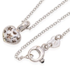 Pasquale Bruni Collier à pendentif cœur en or blanc 18K Pavé de diamants