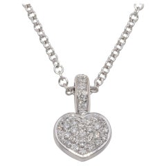 Pasquale Bruni 18K White Gold Pavé Diamond Heart Pendant Necklace
