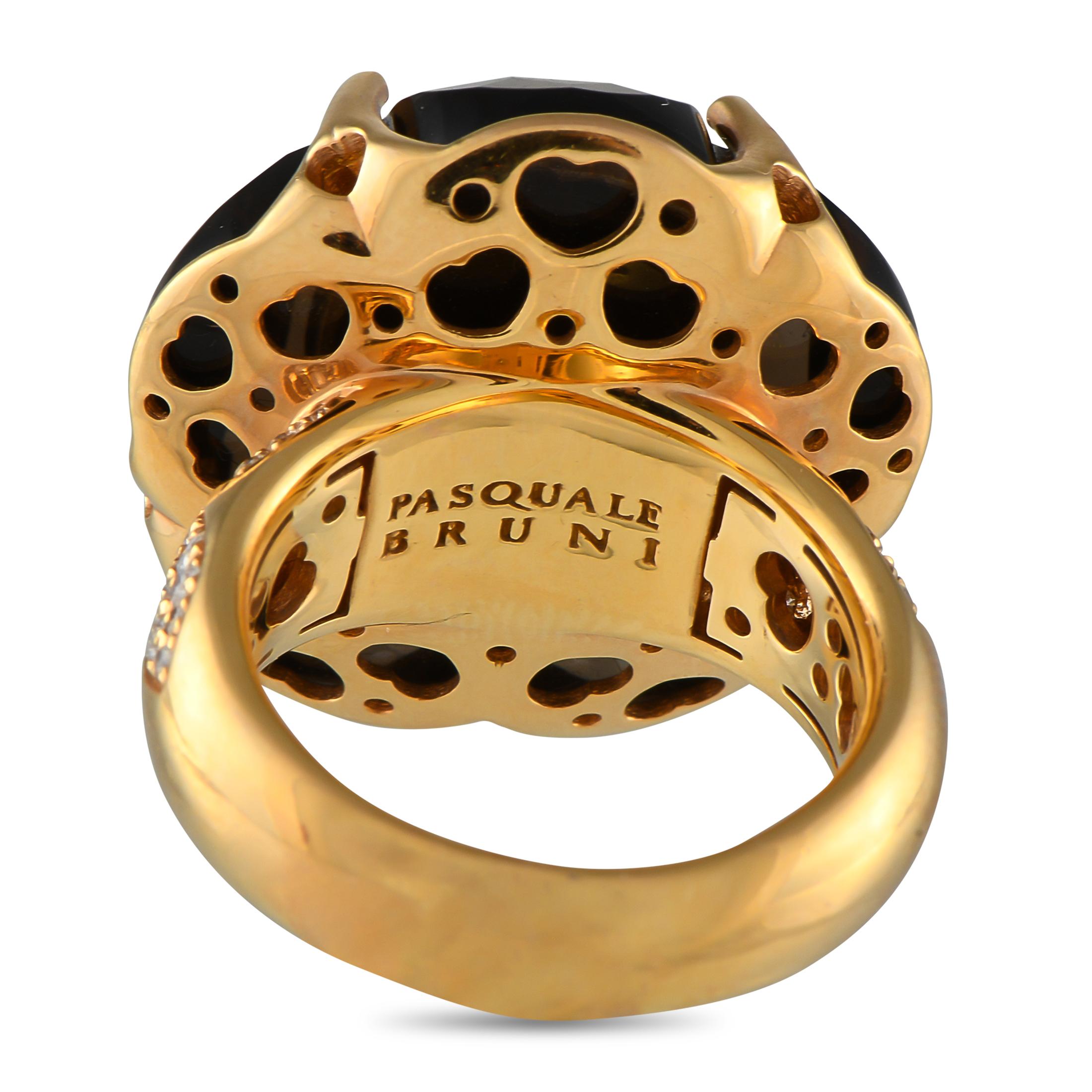 Pasquale Bruni 18K Gelbgold 1,14ct Diamant und Rauchquarz Ring im Zustand „Neu“ im Angebot in Southampton, PA
