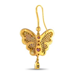 Pendientes Pasquale Bruni de oro amarillo de 18 quilates con 1,31 quilates de diamantes, zafiros y turmalinas