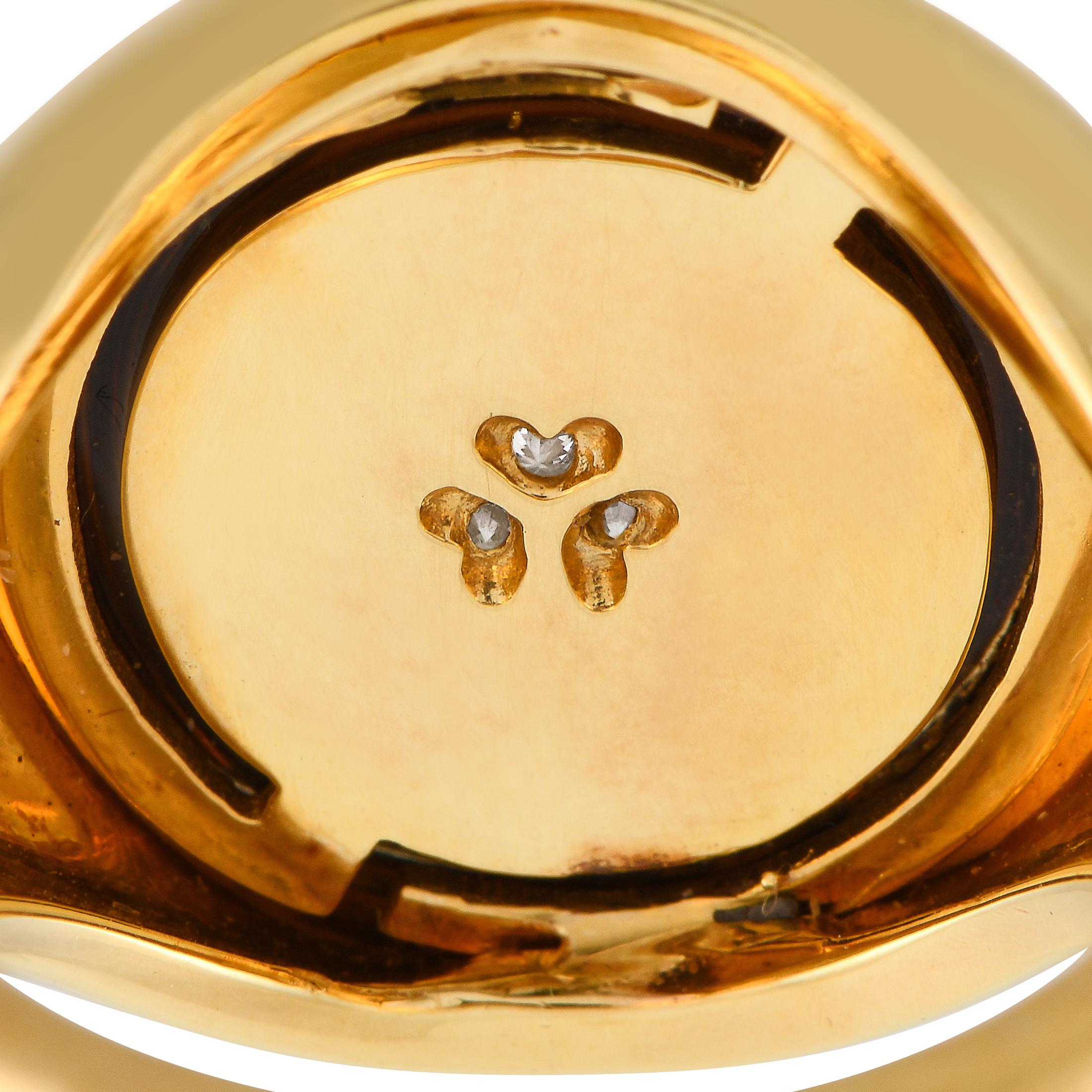 Pasquale Bruni 18K Yellow Gold Diamond and Smoky Quartz Cocktail Ring In Excellent Condition In Southampton, PA
