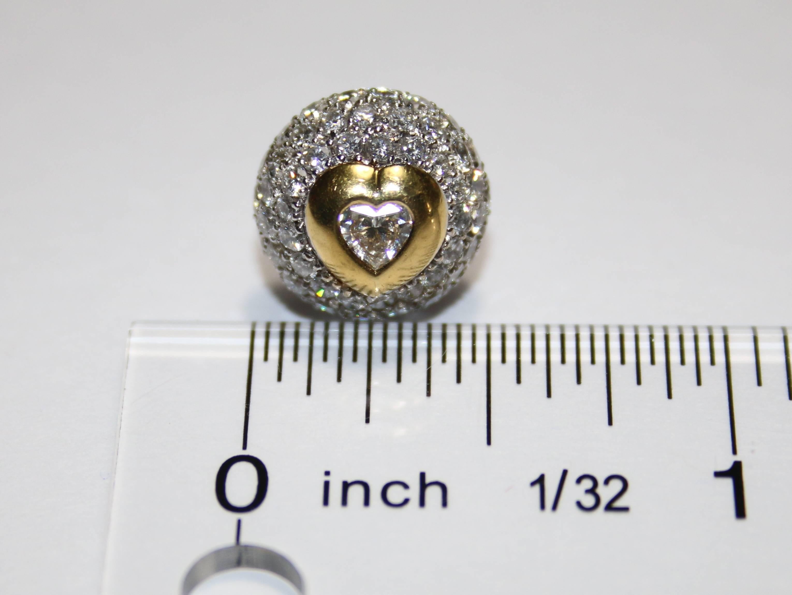 Contemporary Pasquale Bruni 3.50 Carat Diamond Gold Button Stud Earrings For Sale