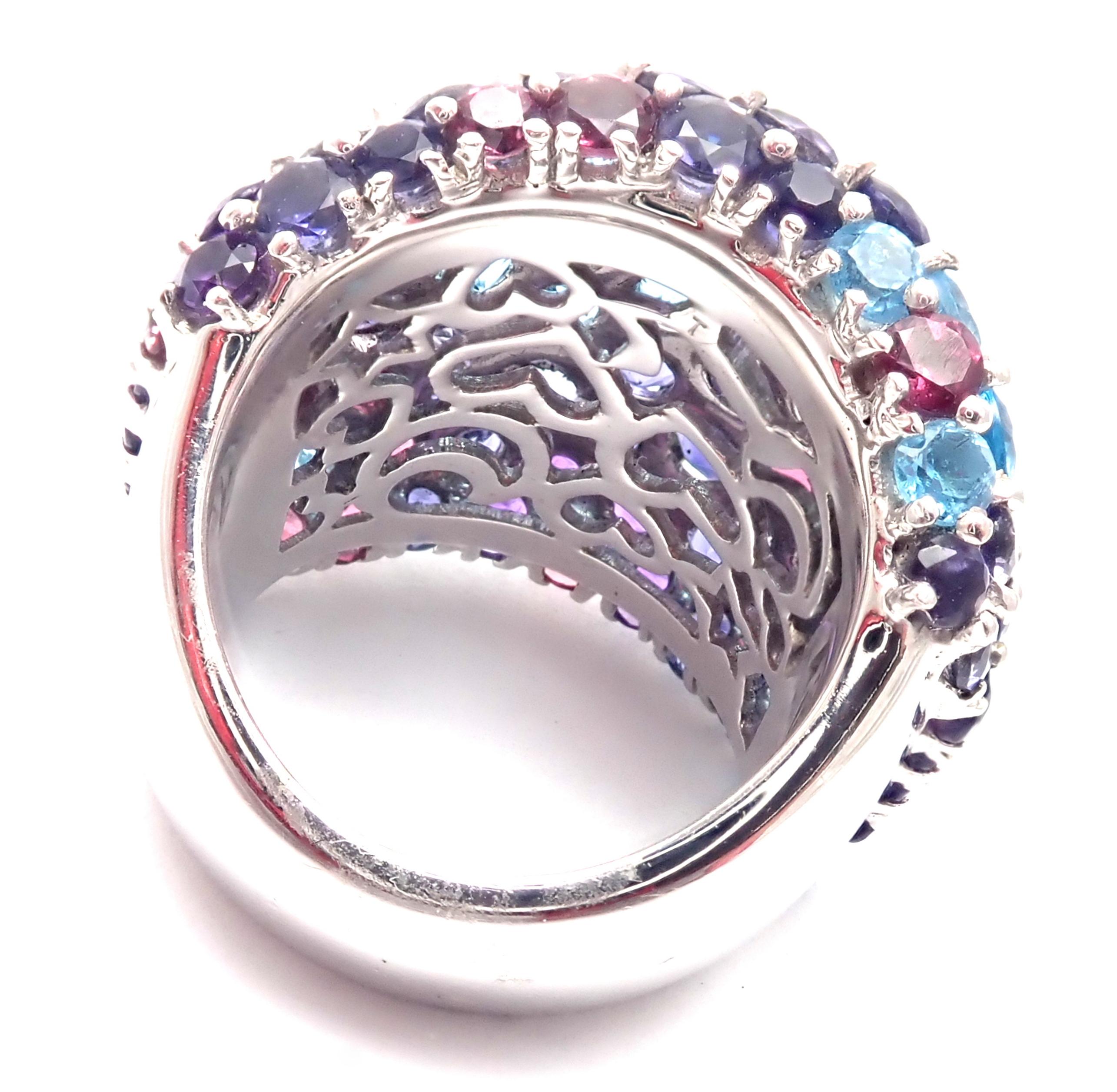 Pasquale Bruni Amethyst Blue Topaz Tourmaline White Gold Ring In New Condition In Holland, PA