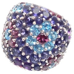 Pasquale Bruni Amethyst Blue Topaz Tourmaline White Gold Ring