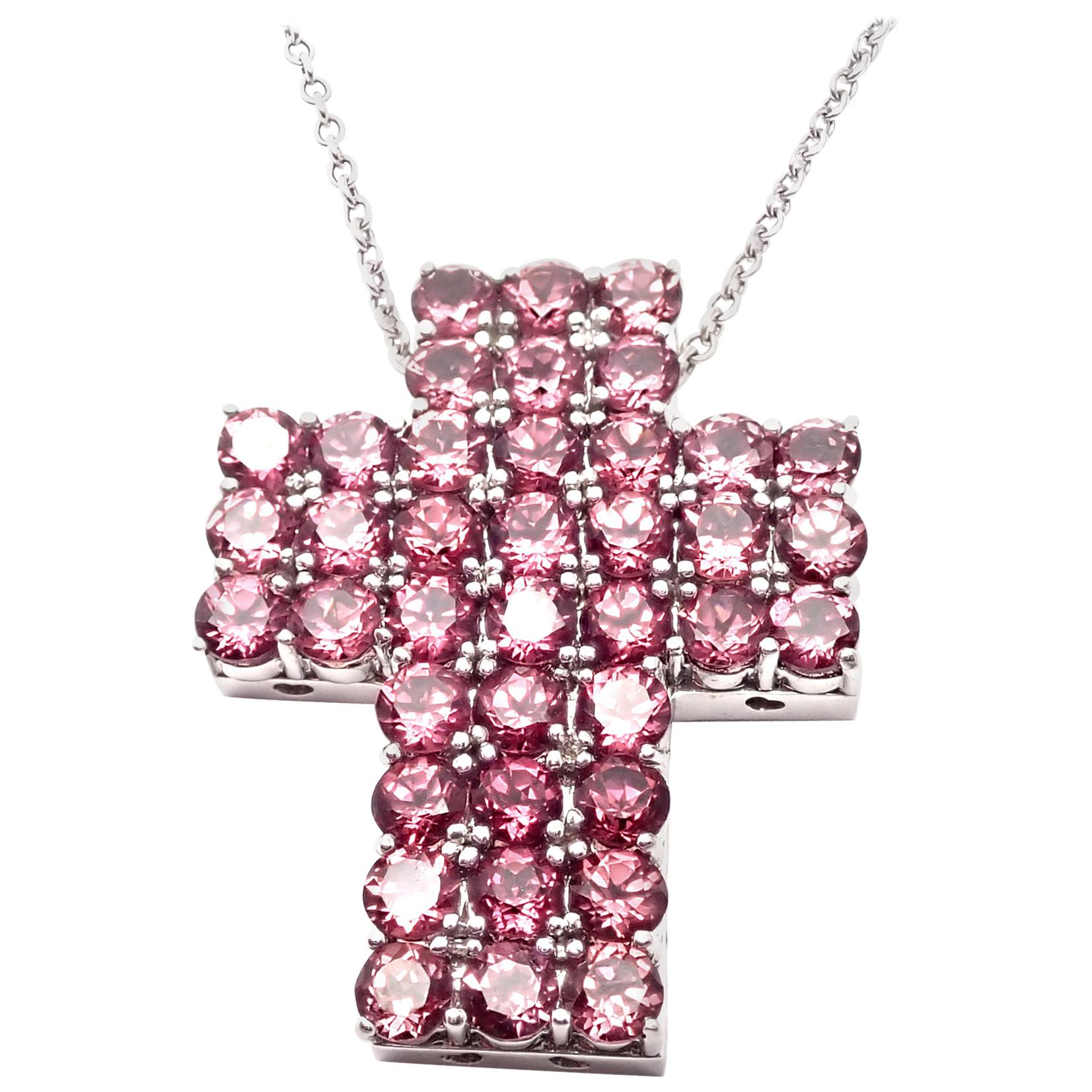 Pasquale Bruni Amethyst Cross White Gold Pendant Necklace