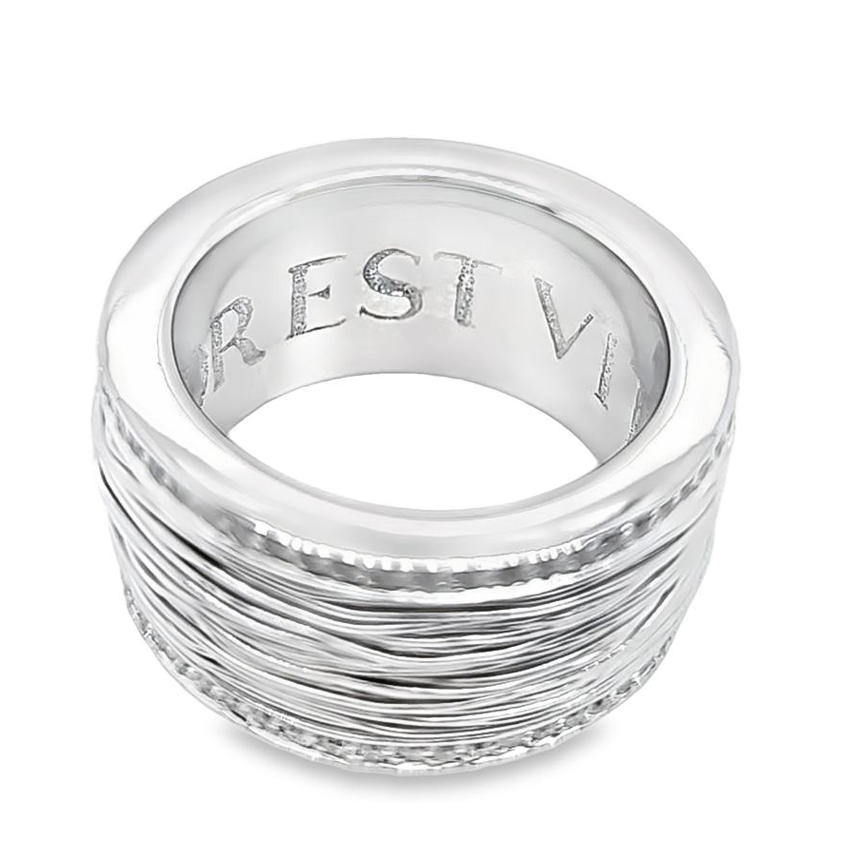 Pasquale Bruni Amor Est Vita Wide Band in White Gold In Good Condition For Sale In Coral Gables, FL