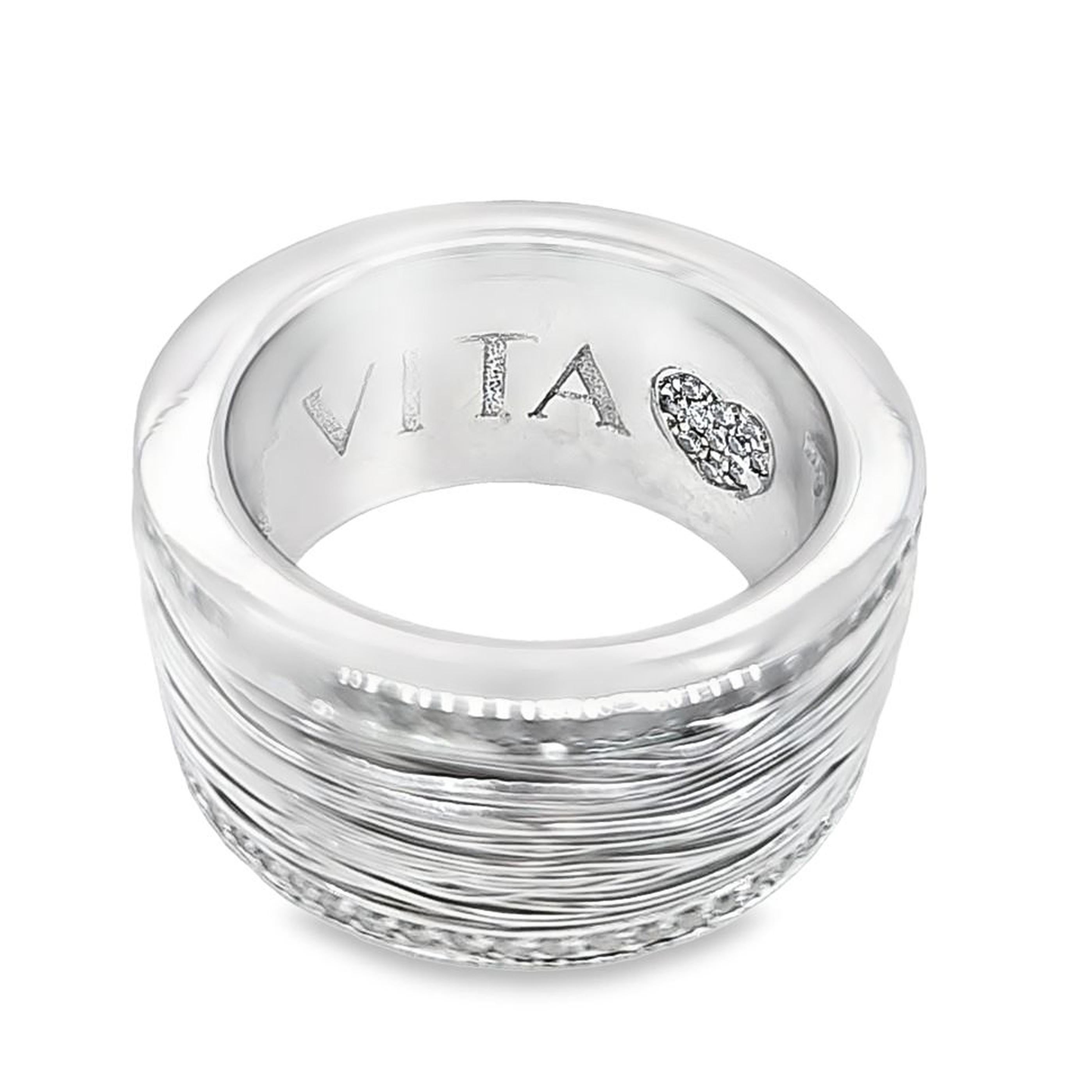 Women's or Men's Pasquale Bruni Amor Est Vita Wide Band in White Gold For Sale