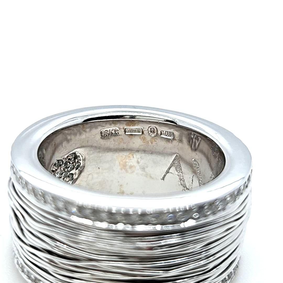 Pasquale Bruni Amor Est Vita Wide Band in White Gold For Sale 1