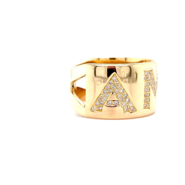 Pasquale Bruni Amore chunky cocktail ring 18k yellow gold ring