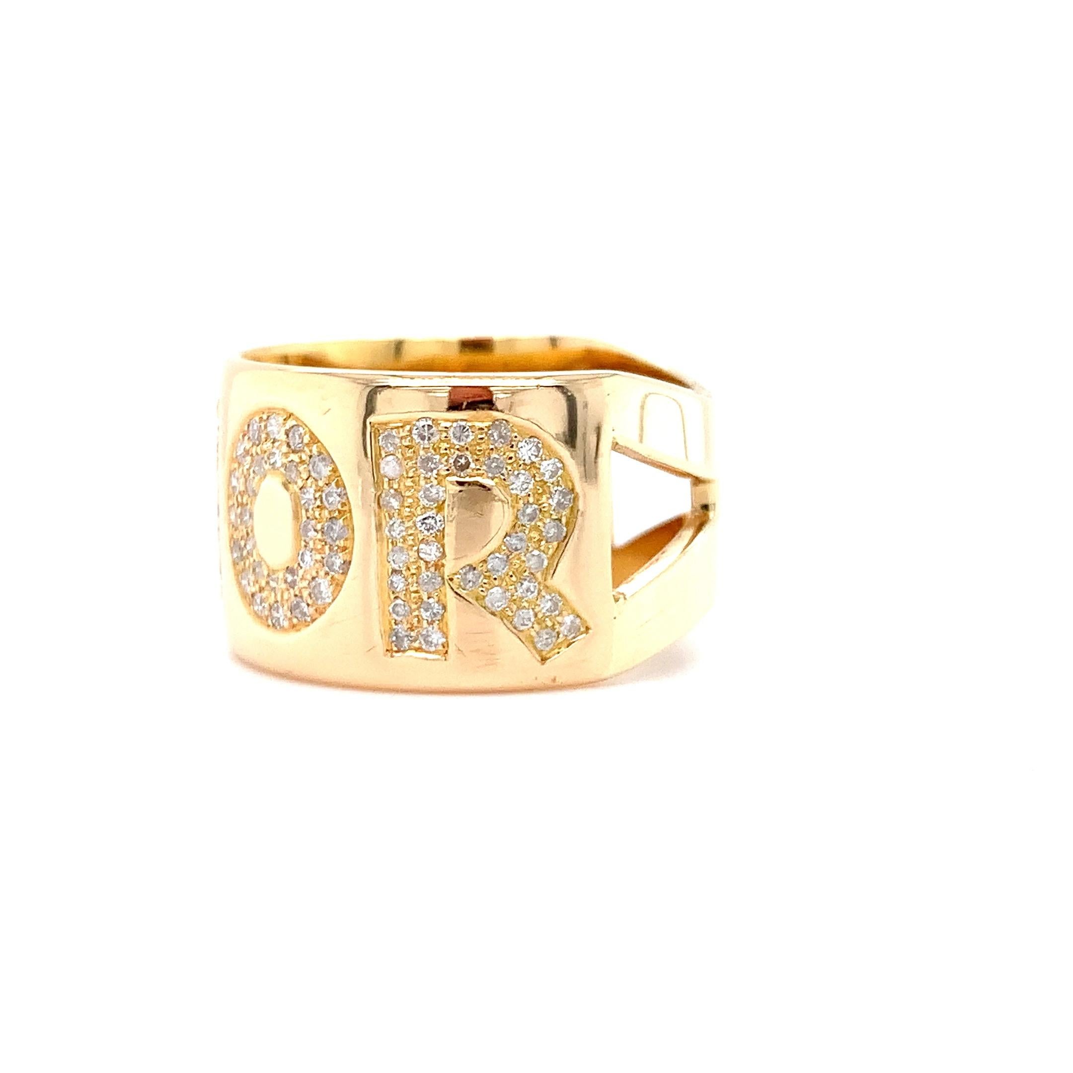 Round Cut Pasquale Bruni Amore chunky cocktail ring 18k yellow gold ring For Sale