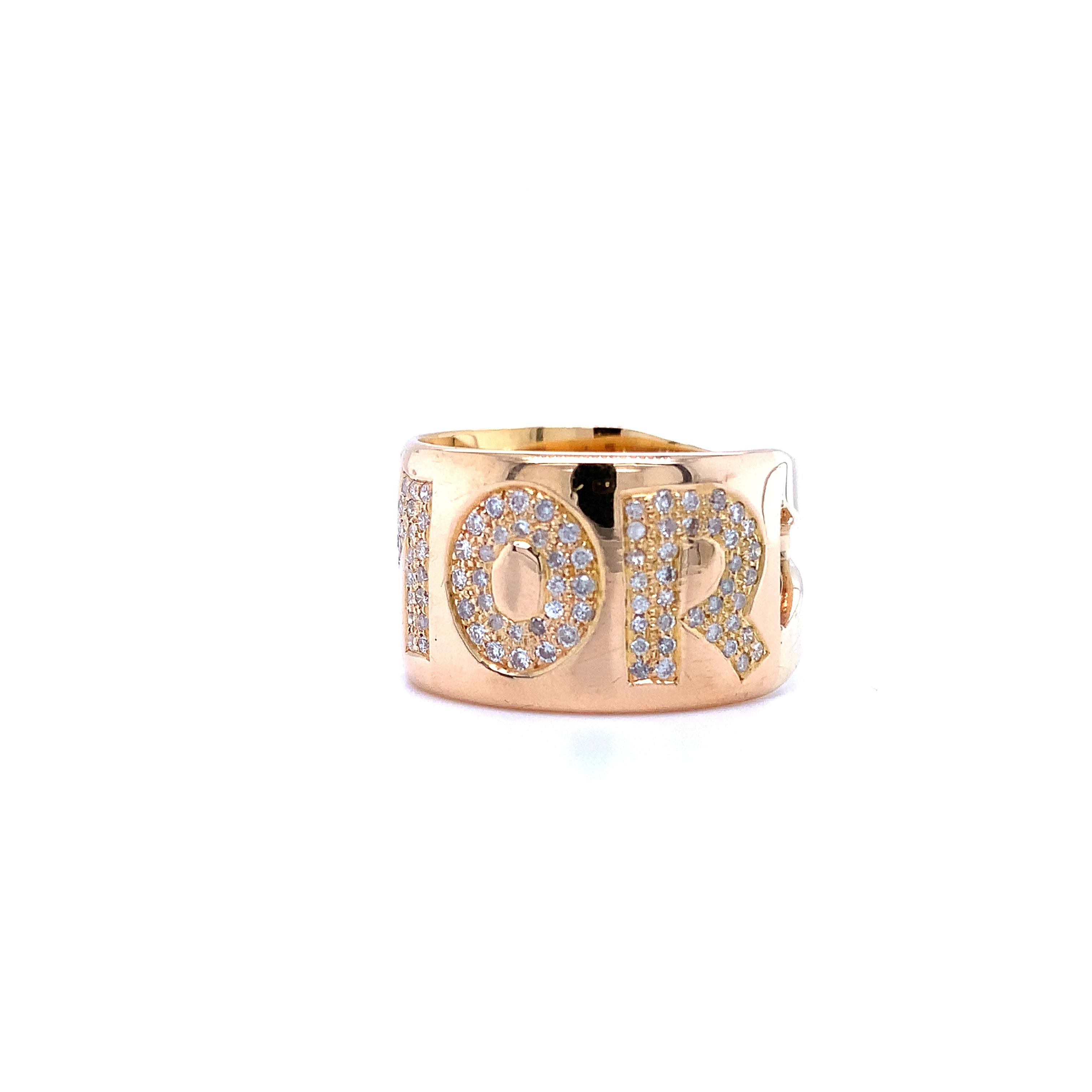 Round Cut Pasquale Bruni Amore fine cocktail ring 18k yellow gold For Sale