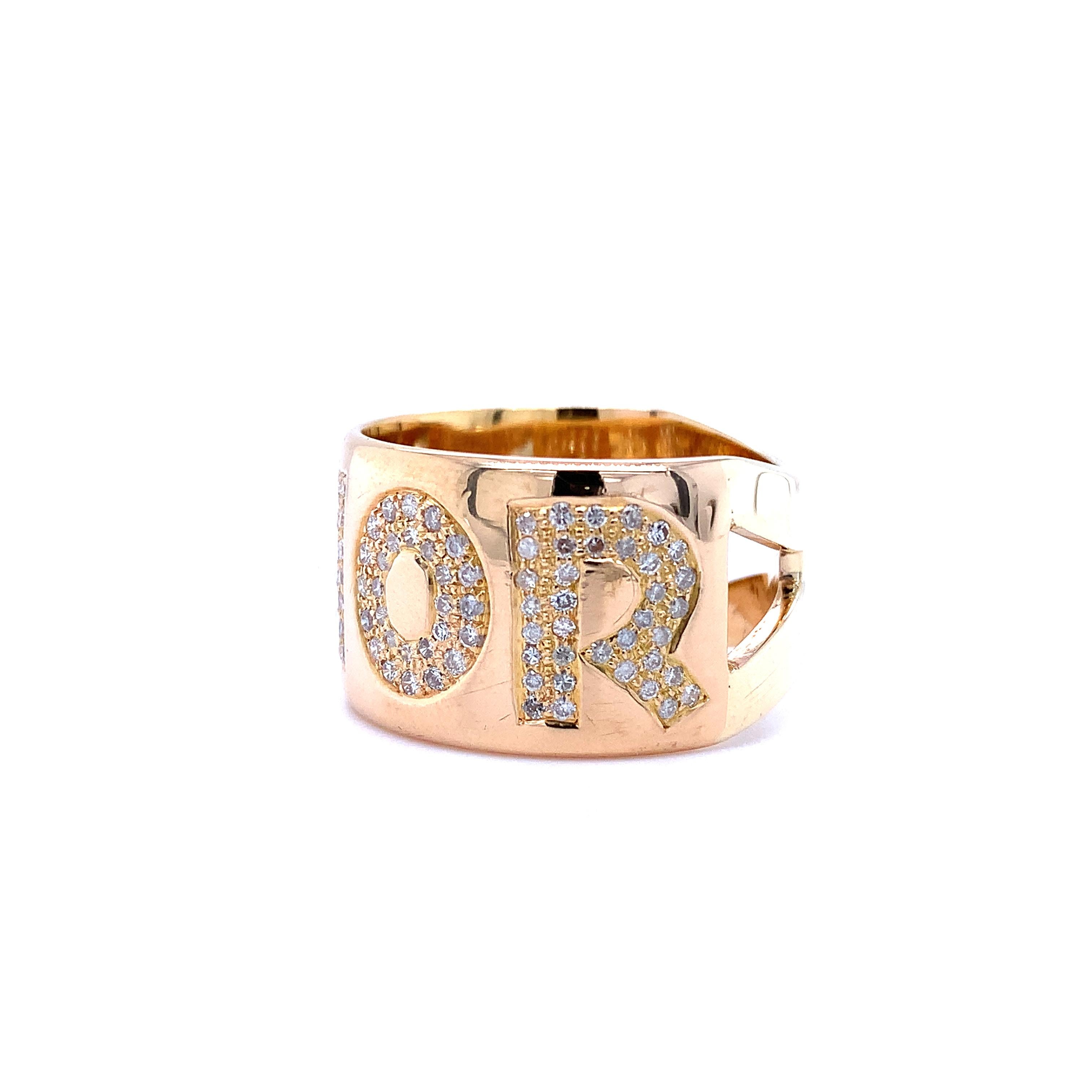 Pasquale Bruni Amore fine cocktail ring 18k yellow gold For Sale 1
