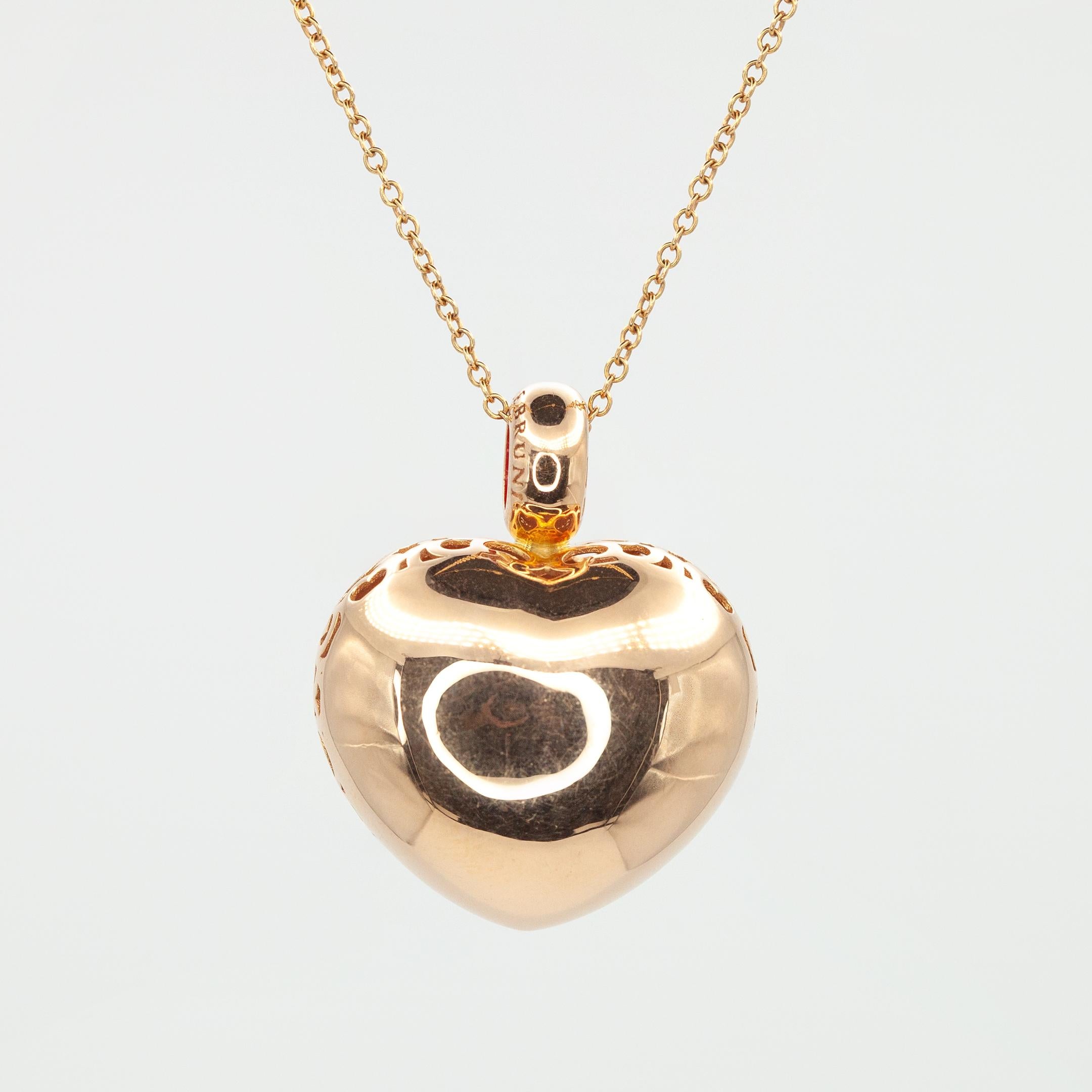 Taglio brillante Collana con ciondolo a cuore 