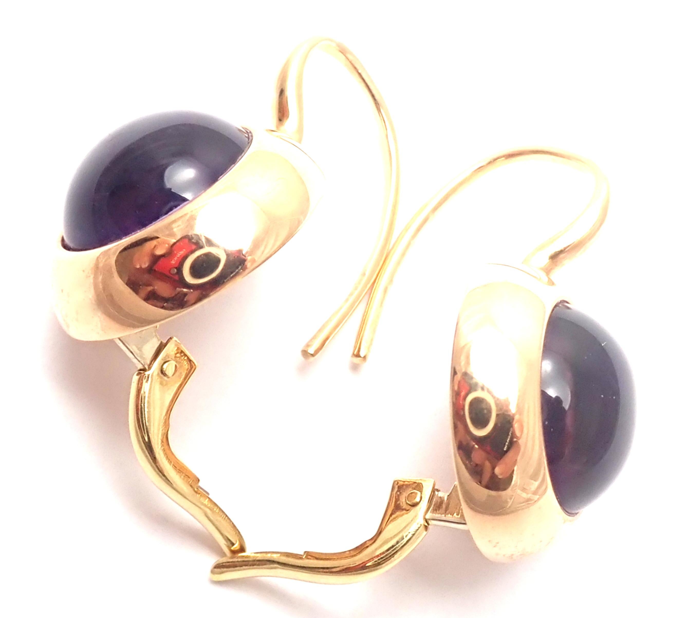 Women's or Men's Pasquale Bruni Avant Garde Amethyst Diamond Yellow Gold Earrings