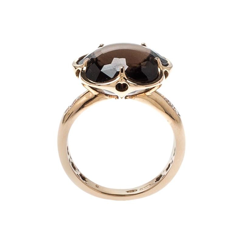 18kt rose gold quartz Bon Ton ring
