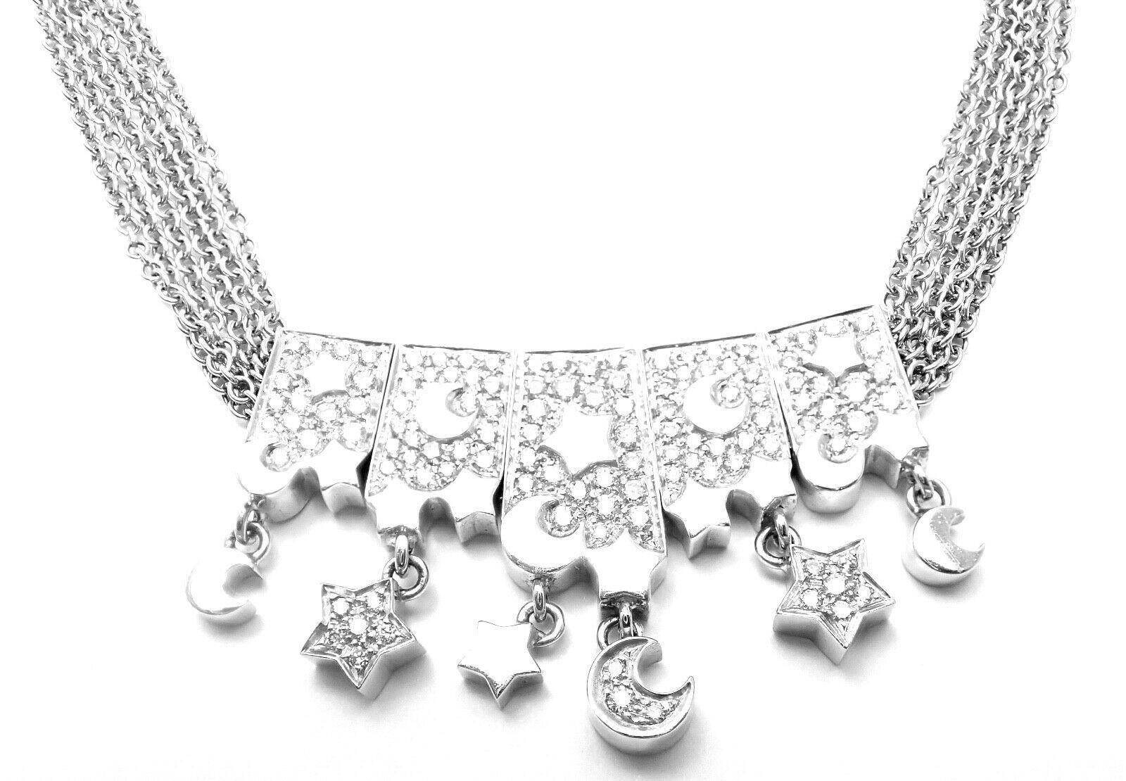 Pasquale Bruni Cielo Diamond Moon and Stars White Gold Necklace 2