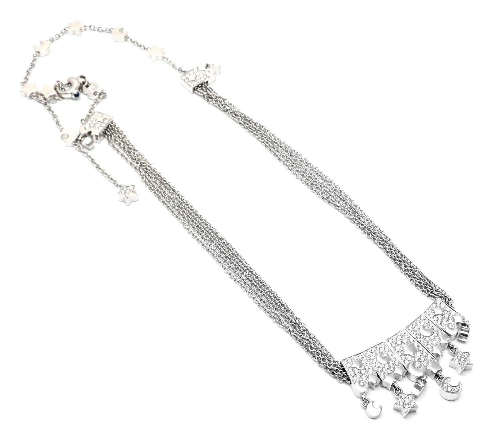 Pasquale Bruni Cielo Diamond Moon and Stars White Gold Necklace 3