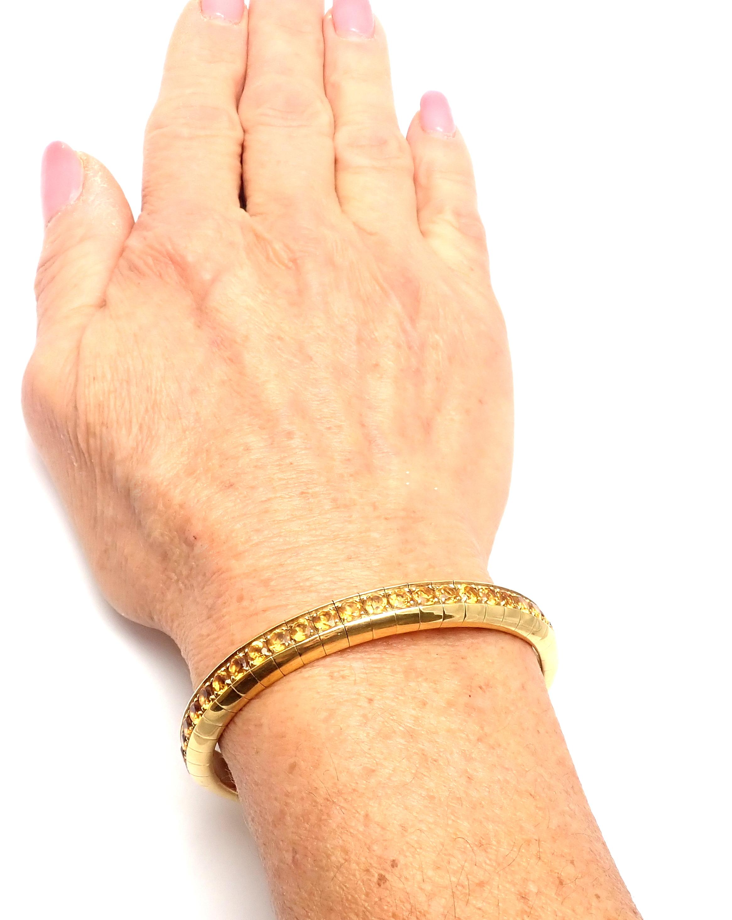 Pasquale Bruni Citrine Yellow Gold Bangle Bracelet For Sale 1
