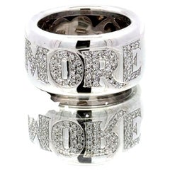 Pasquale Bruni Diamond 18 Karat White Gold Amore Modern Band Ring Size 6
