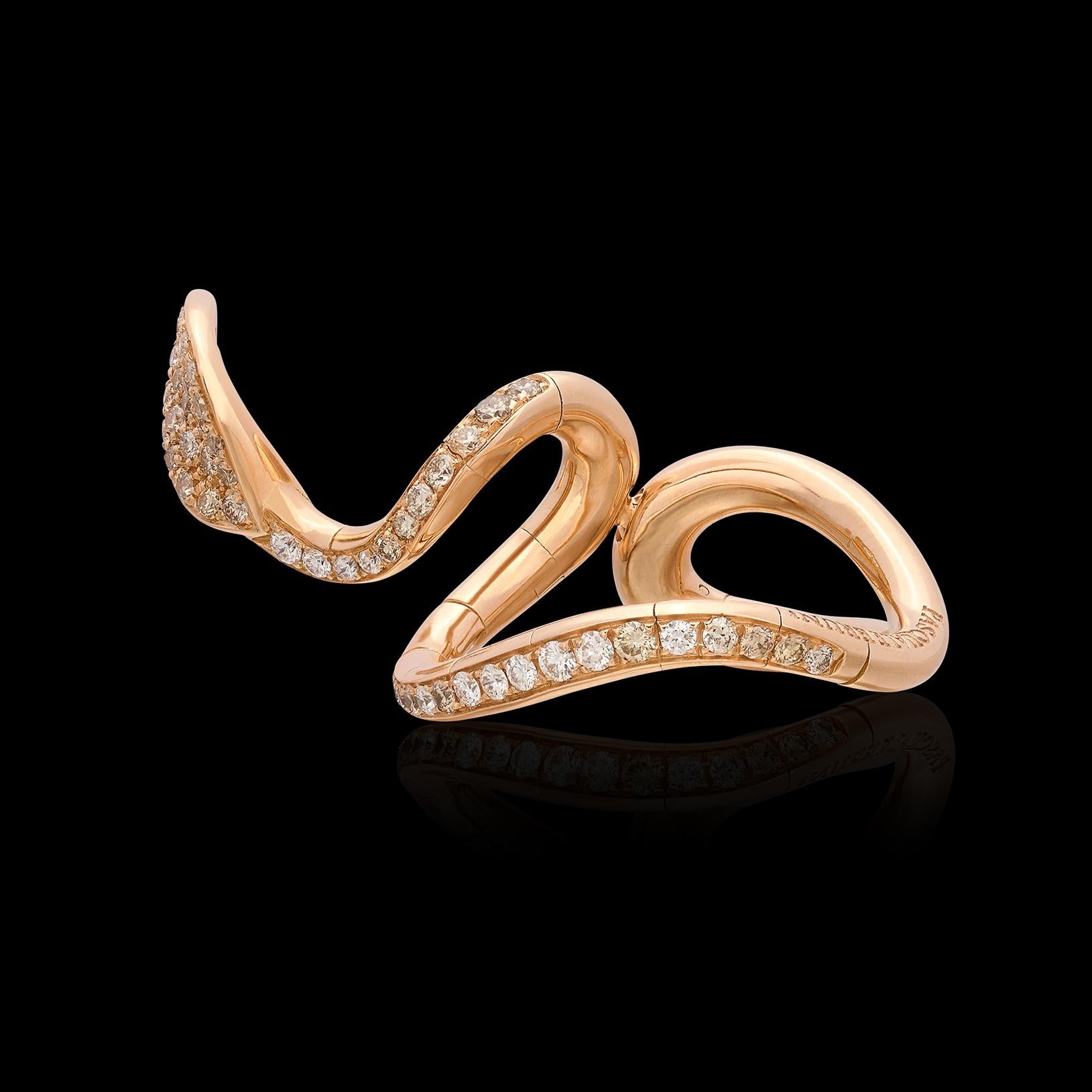 Pasquale Bruni Diamond & 18k Rose Gold Ring, Italy In New Condition In San Francisco, CA