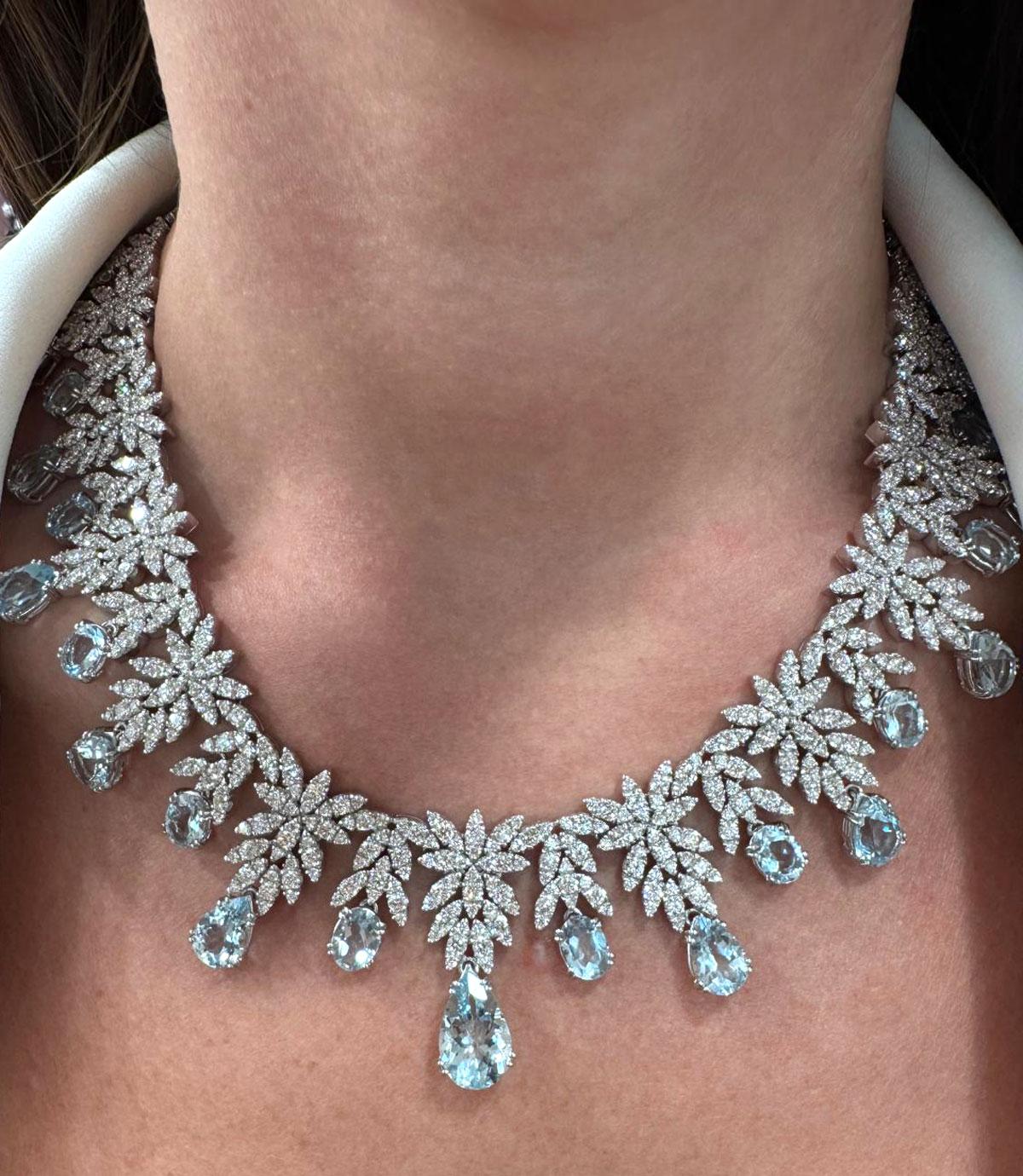 Taille poire Pasqualale Bruni Diamond & Aquamarine Suite en vente