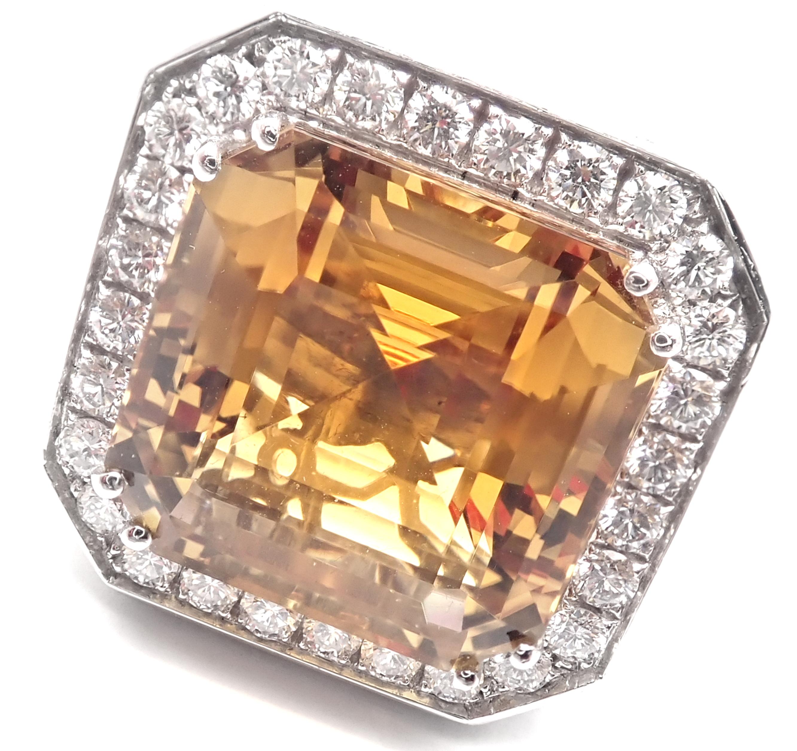 Pasquale Bruni Diamond Citrine Large White Gold Ring For Sale at ...