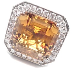 Pasquale Bruni Diamond Citrine Large White Gold Ring