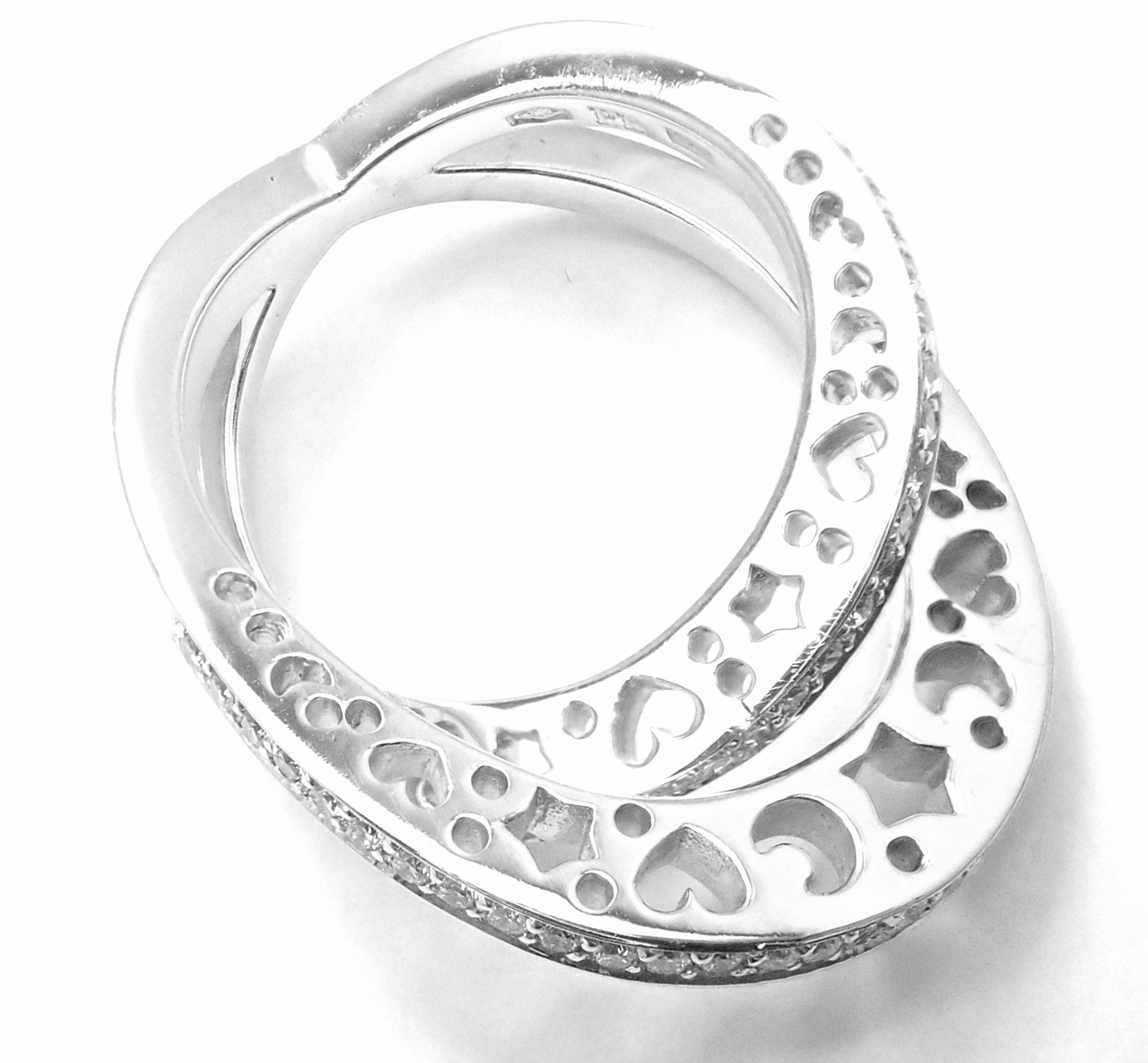 Pasquale Bruni Diamond Crossover Large White Gold Ring 2