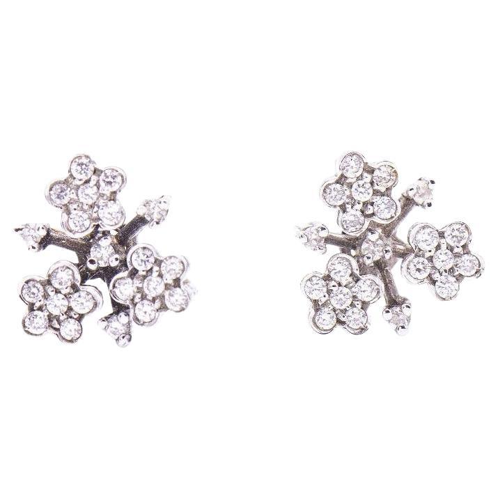 PASQUALE BRUNI Diamond Flower Earrings For Sale