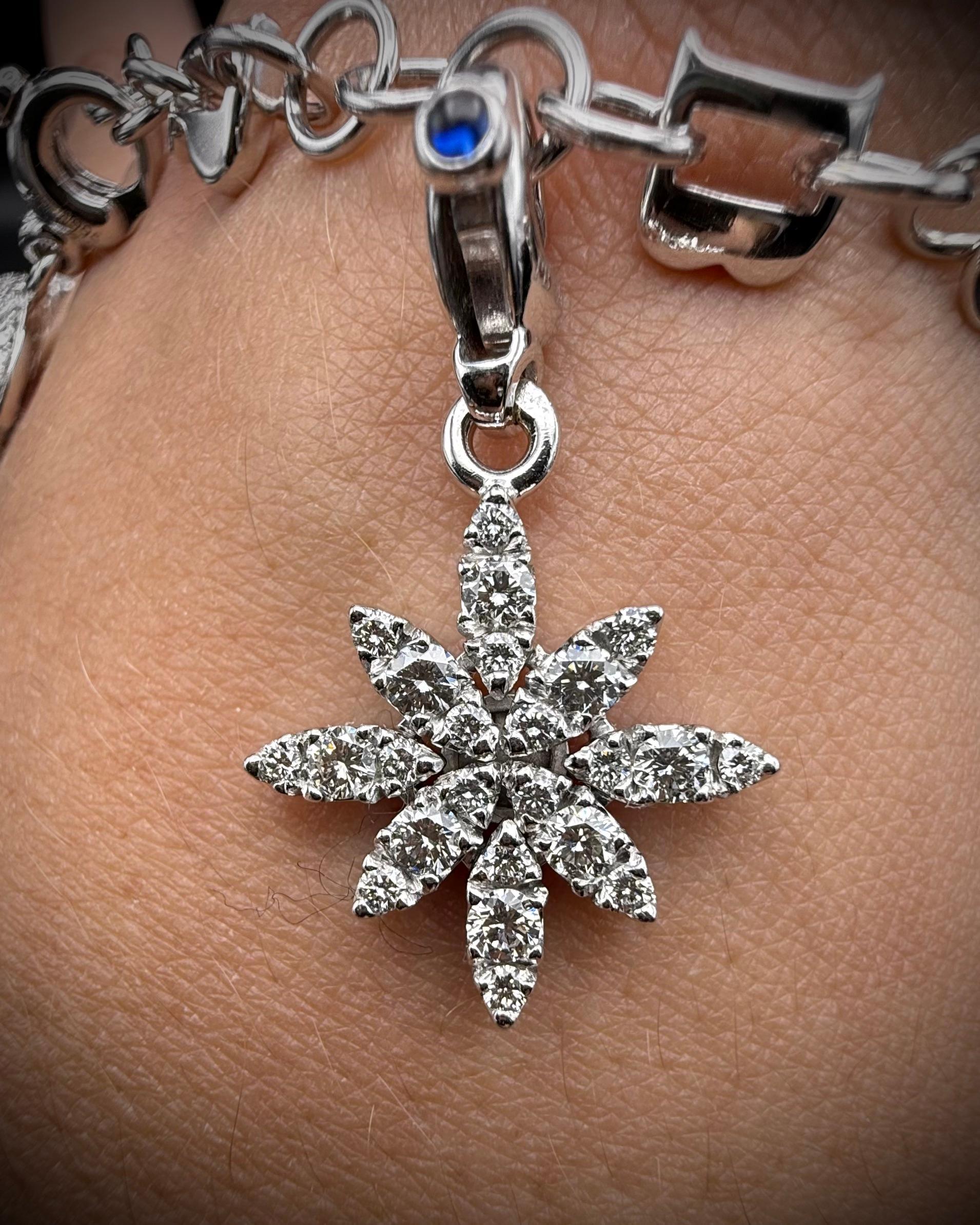 Pasquale Bruni Diamond Flower Sun Crescent Moon Star Charm Bracelet White Gold For Sale 1