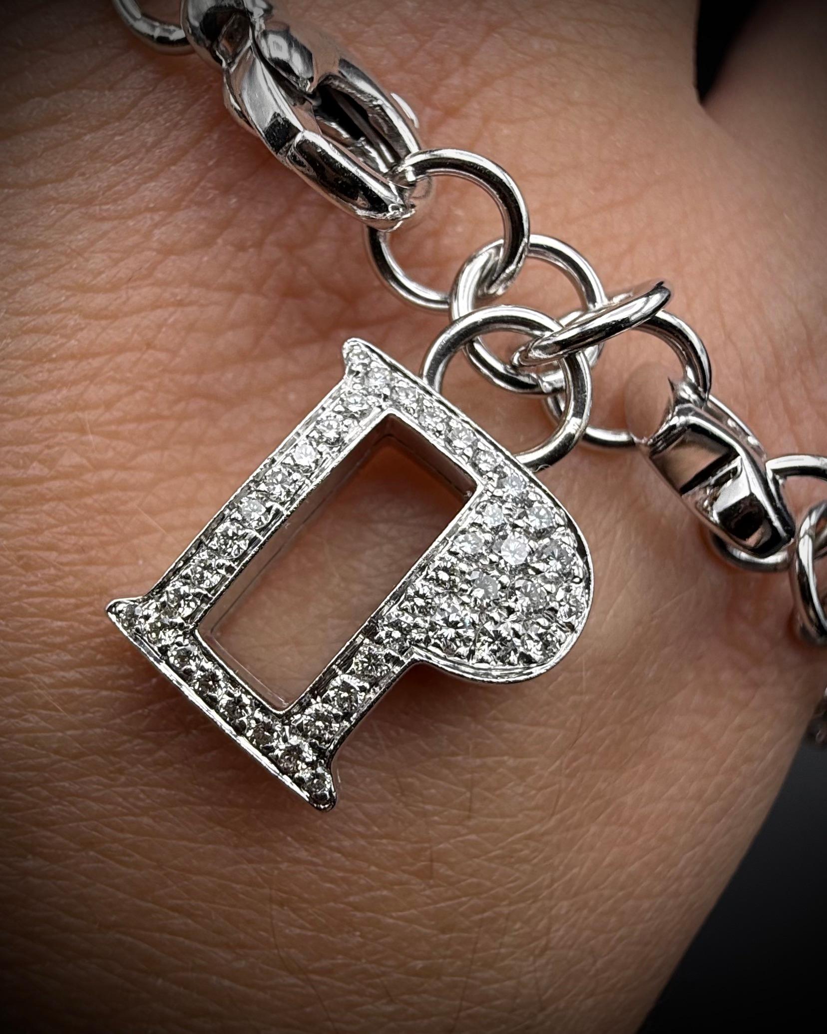 Pasquale Bruni Diamond Flower Sun Crescent Moon Star Charm Bracelet White Gold For Sale 2