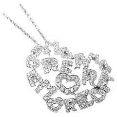 Pasquale Bruni Diamond Heart Letters of Amore Love White Gold Pendant Necklace