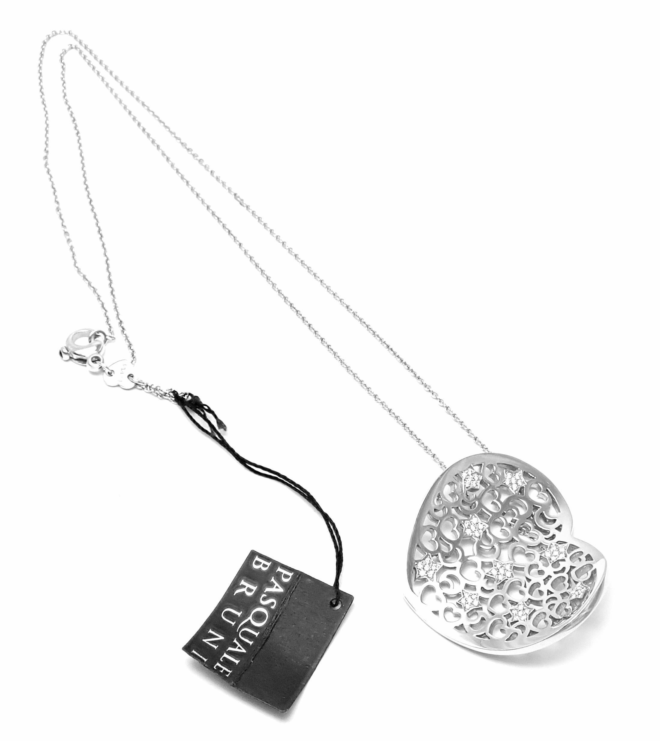 Pasquale Bruni Diamond Large Heart White Gold Pendant Necklace 2