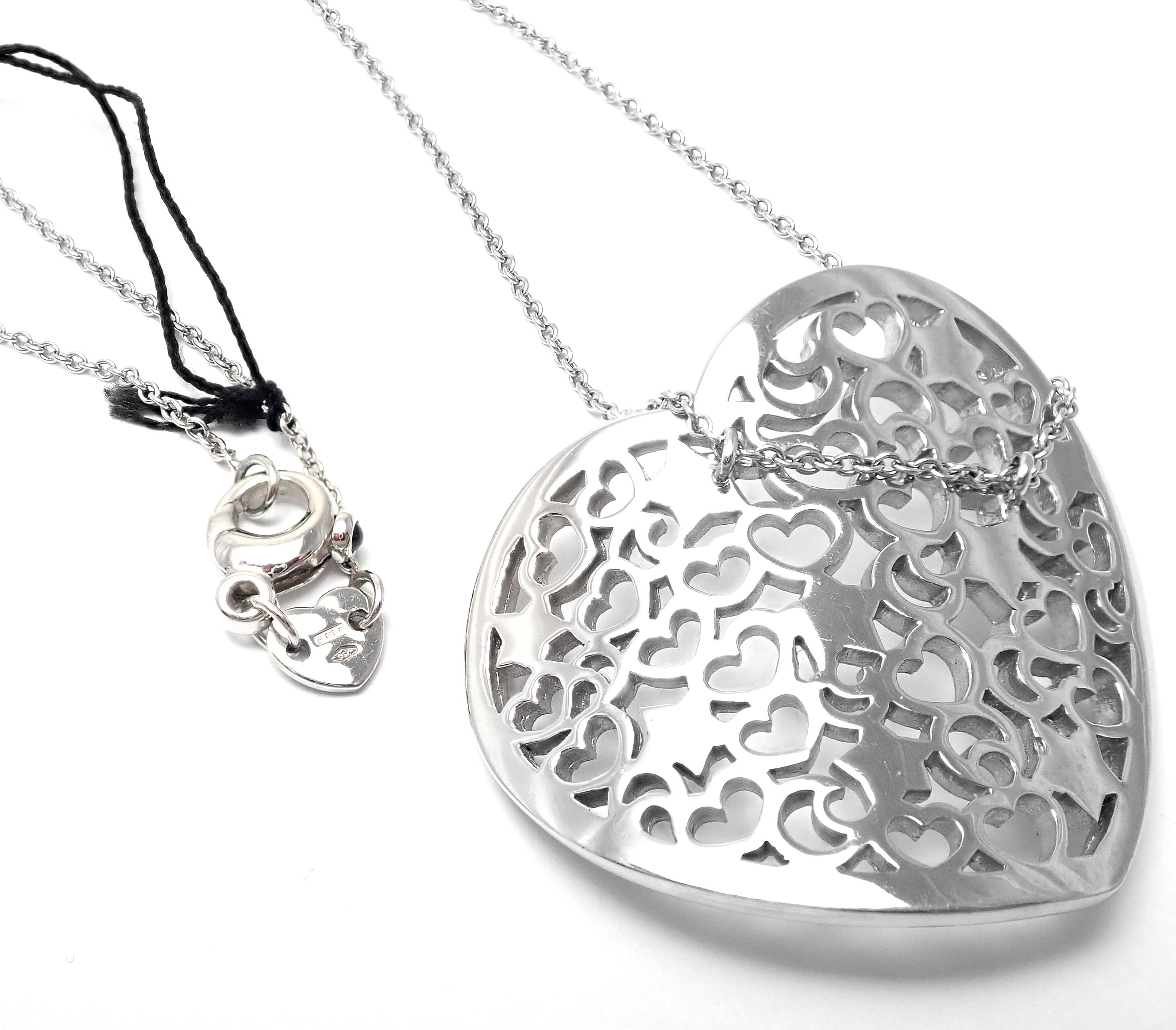Pasquale Bruni Diamond Large Heart White Gold Pendant Necklace 4