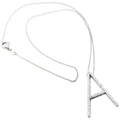 large letter necklace Pasquale Bruni Diamond Large Letter a White Gold Pendant Necklace
