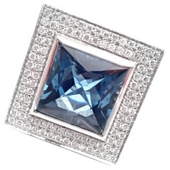 Pasquale Bruni Diamant London Blauer Topas Großer Ring aus Weißgold