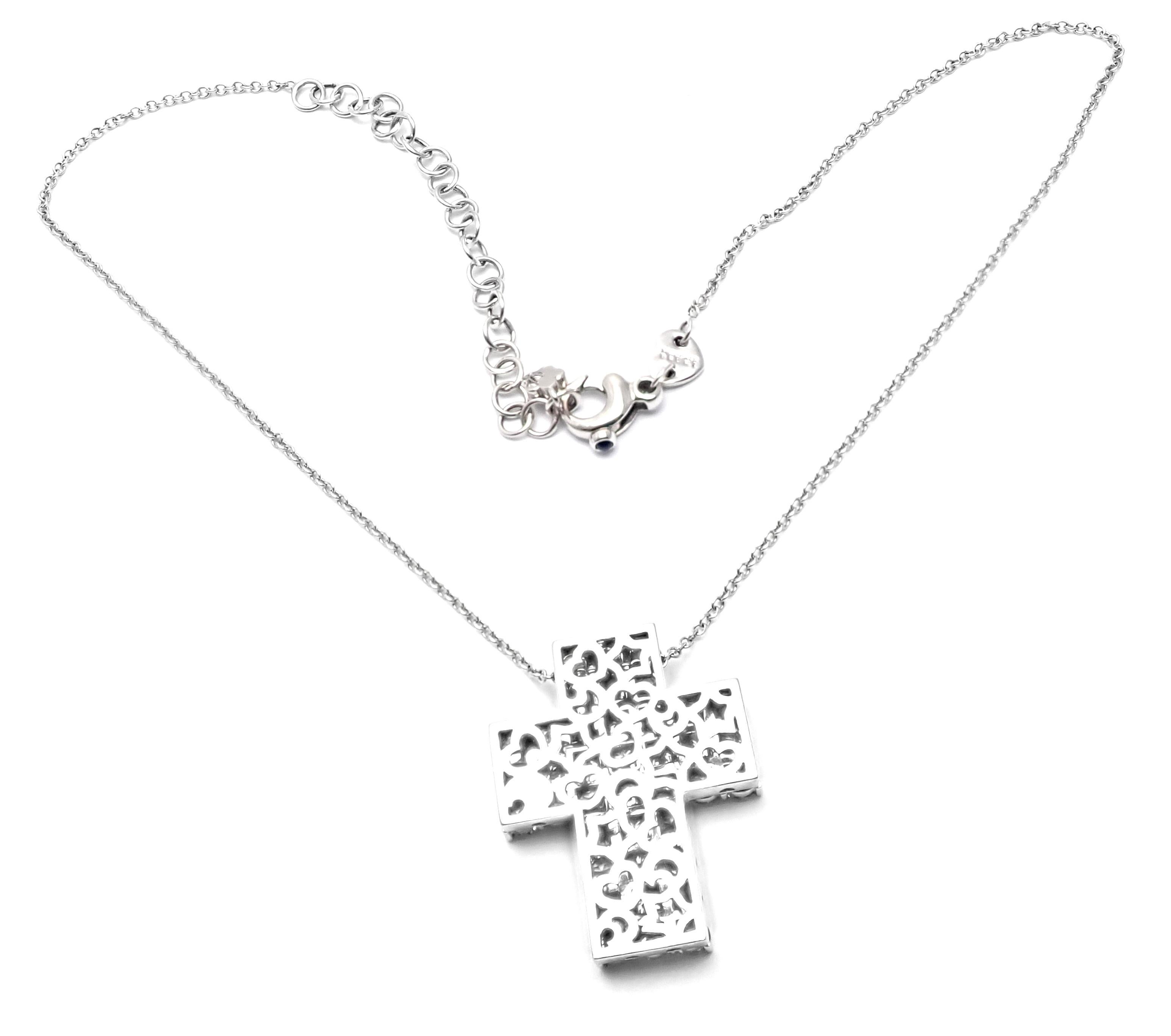 Pasquale Bruni Kreuz-Halskette aus Weißgold mit Diamanten und Peridot für Damen oder Herren im Angebot