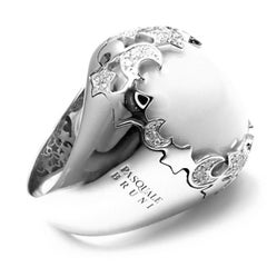 Pasquale Bruni Diamant Weiß Achat Cielo Sterne Monde Weißgold Ring