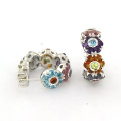 PASQUALE BRUNI earrings with different gemstones and diamonds 18k gold