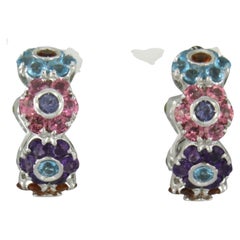PASQUALE BRUNI earrings with different gemstones and diamonds 18k gold