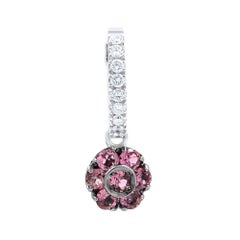 Pasquale Bruni Fiori 18 Karat White Gold Diamond Pink Tourmaline Dangle Earrings