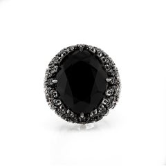 Pasquale Bruni 'Ghirlanda' Onyx, Black Spinel and Diamond 18K White Gold Ring